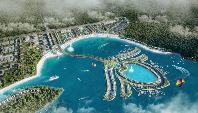 Phối cảnh phân khu đảo hoa sen nhân tạo tại dự án Selavia.