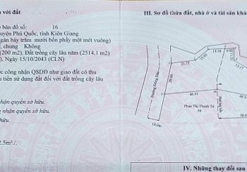 Bán mảnh đất 2714m2 ấp Cây Sao Hàm Ninh Phú Quốc